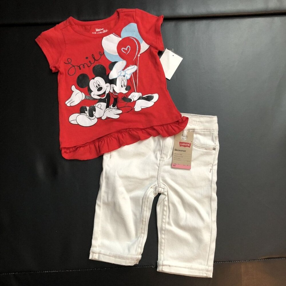 NWT Disney Minnie/Levi's Outfit Girls Size 3T